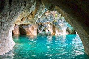 nature, Landscape, Chile, Cave, Lake, Erosion, Turquoise, Water, Cathedral