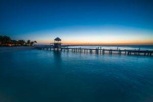 nature, Beach, Sunset, Walkway, Tropical, Sea, Palm Trees, Landscape, Blue, Water, Mexico, Island