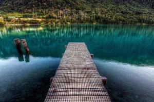 nature, Landscape, Trees, Pier, Wooden Surface, Forest, Water, Lake, Reflection, Wood, HDR, Stones, Calm
