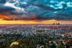 landscape, Los Angeles, Cityscape, Panoramas, Skyscraper, Sunset, Clouds, California, Urban