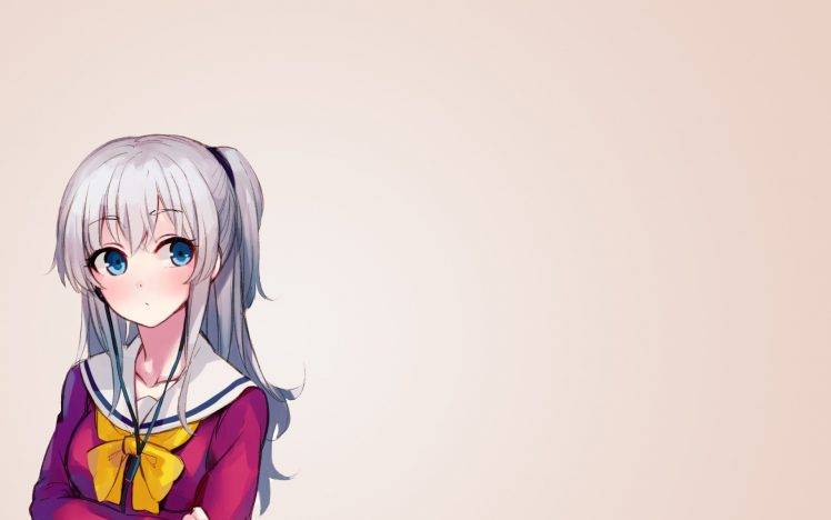 anime, Anime Girls, Charlotte (anime), Tomori Nao, Simple Background HD Wallpaper Desktop Background