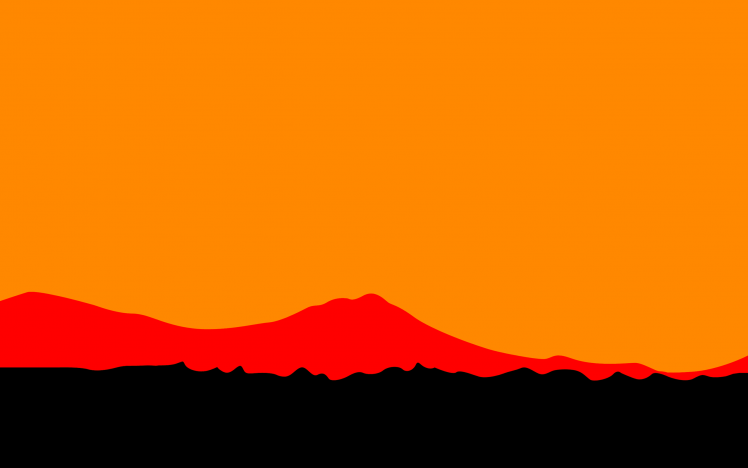 sunset, Landscape, Artwork, Digital Art, Orange, Simple, Minimalism, Orange Background HD Wallpaper Desktop Background