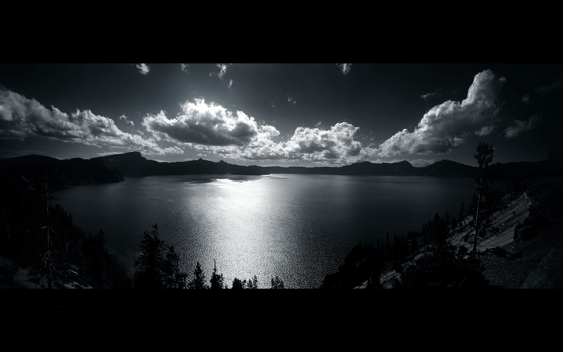 lake, Landscape, Clouds, Black, White Wallpapers HD ...