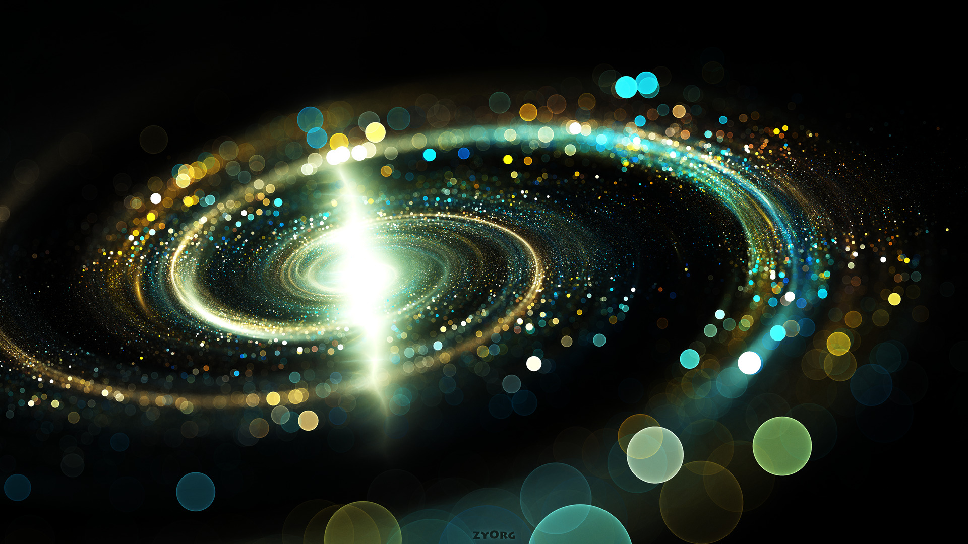 abstract, Bokeh, Spiral Galaxy Wallpaper