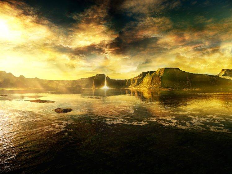 lake, Water, Sunset, Landscape HD Wallpaper Desktop Background