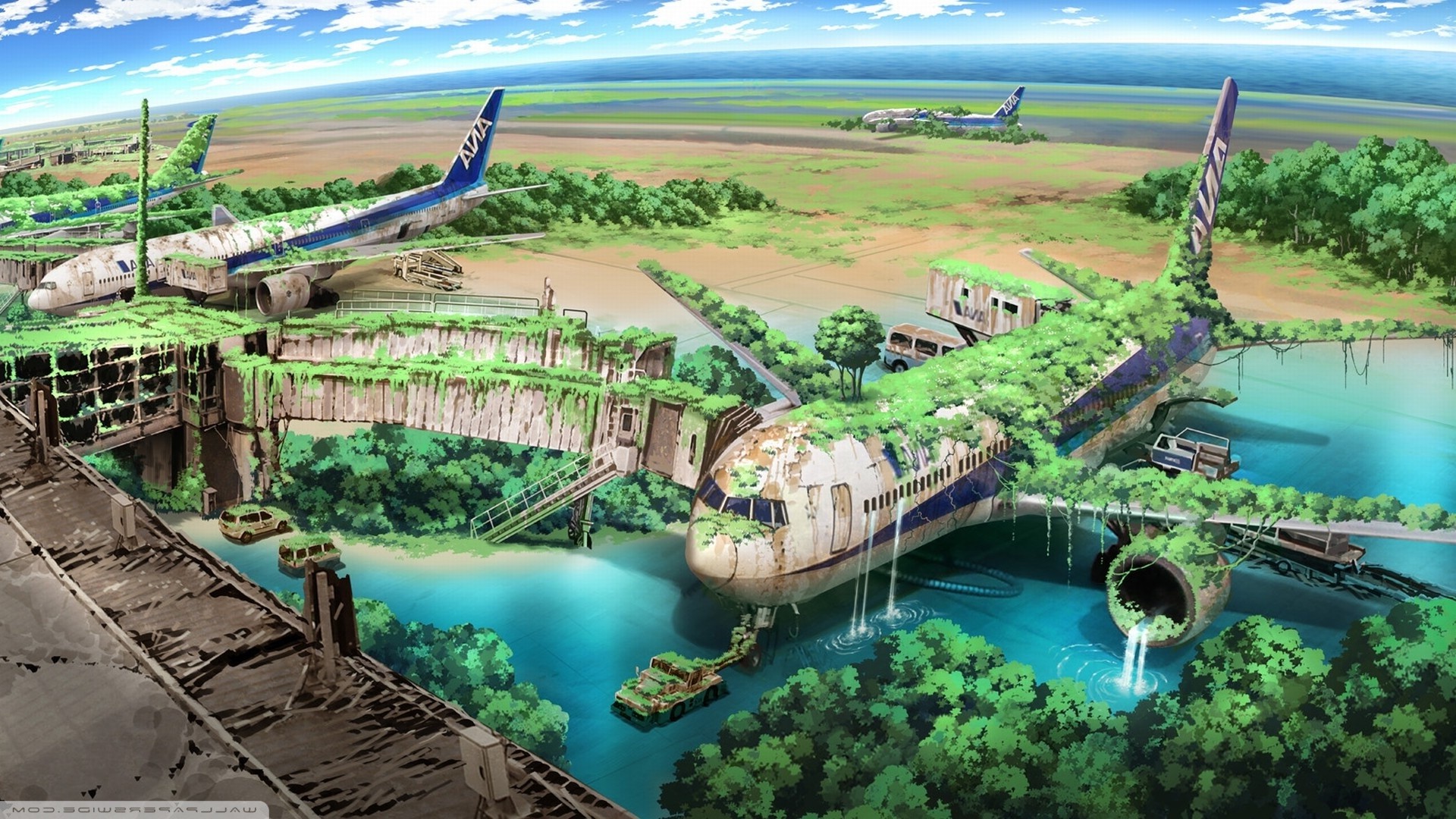 anime, Landscape, Sky Wallpaper