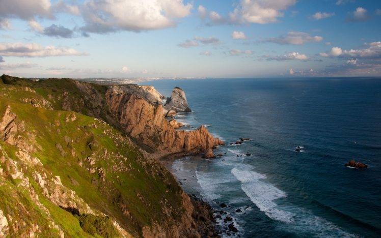 nature, Landscape, Ireland, Sea, Rock, Cliff, Clouds HD Wallpaper Desktop Background