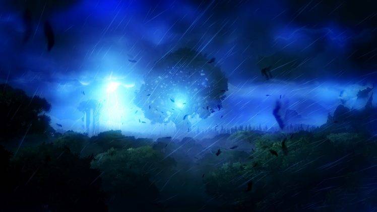 Ori And The Blind Forest, Forest, Trees, Spirits, Landscape, Lights, Storm, Nature HD Wallpaper Desktop Background