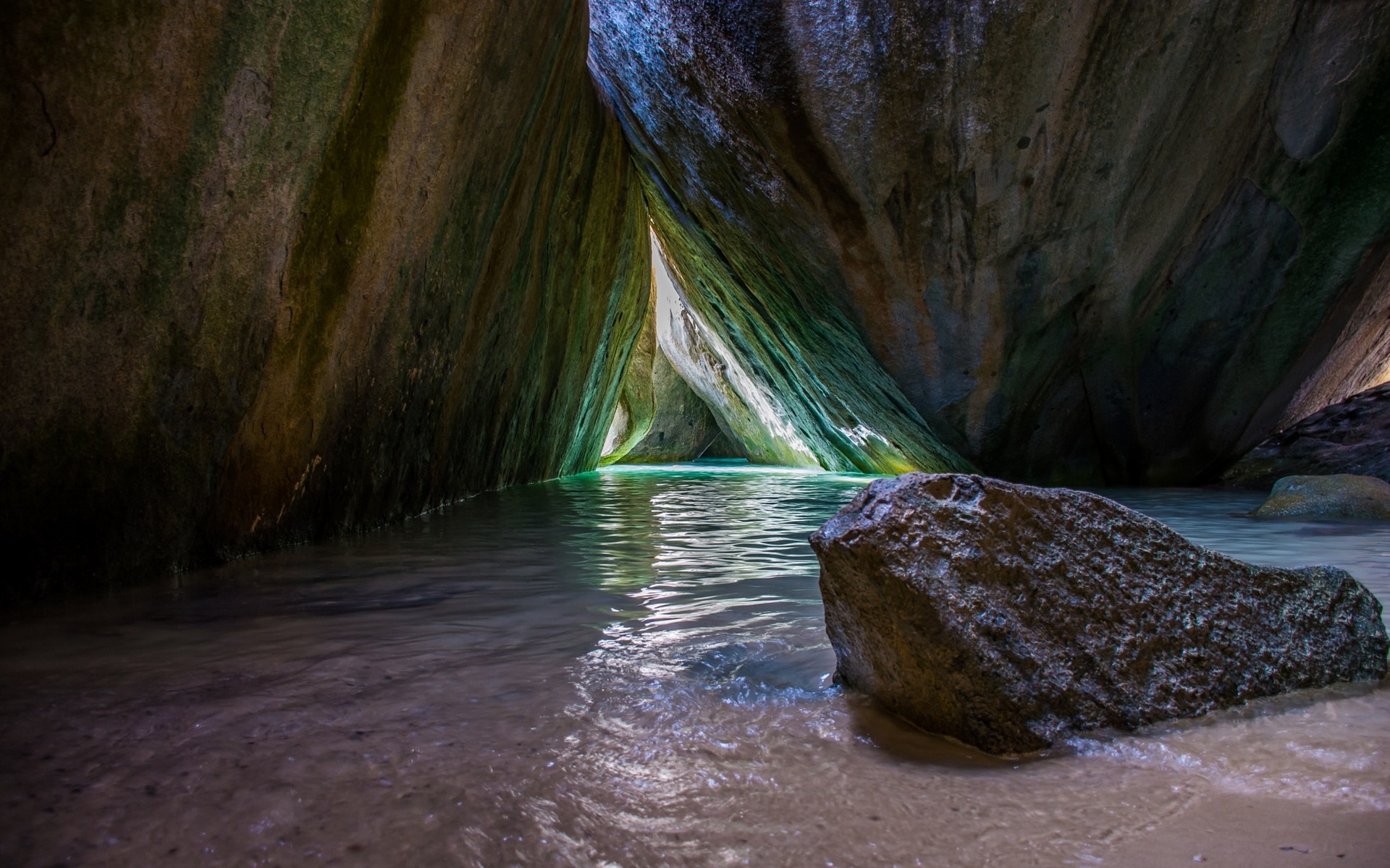 nature, Landscape, Cave, Sea, Rock, Sand, British Virgin Islands, Beach, Water, Hidden Wallpaper