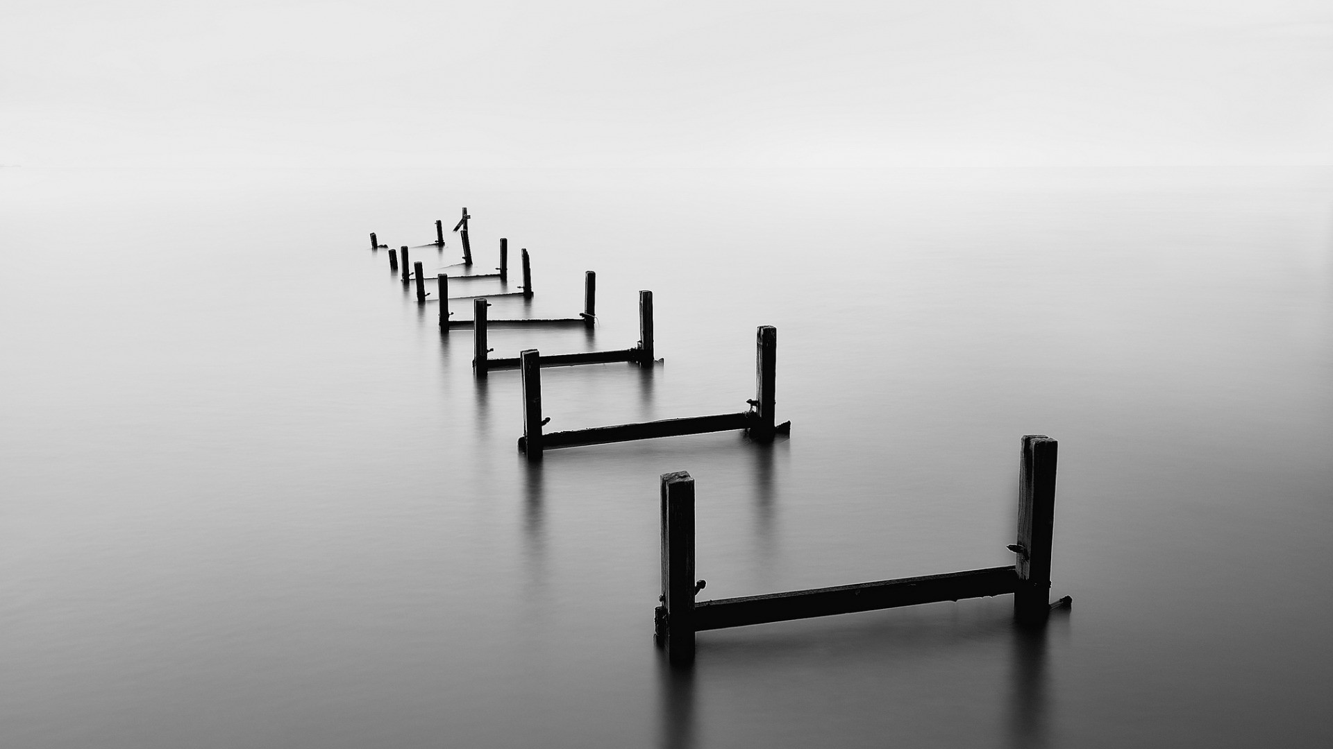 nature, Landscape, Water, Sea, Monochrome, Long Exposure, Blurred, Wood ...