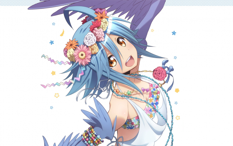 Monster Musume No Iru Nichijou, Papi (Monmusu), White Background, Anime, Anime Girls, Harpy HD Wallpaper Desktop Background