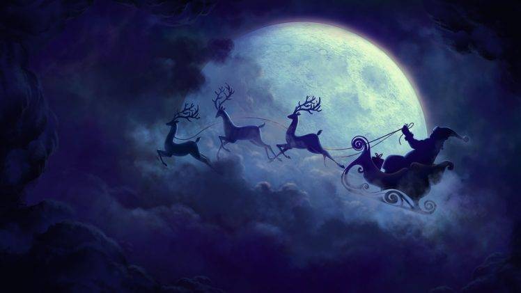 Christmas, Santa Claus, Reindeer HD Wallpaper Desktop Background