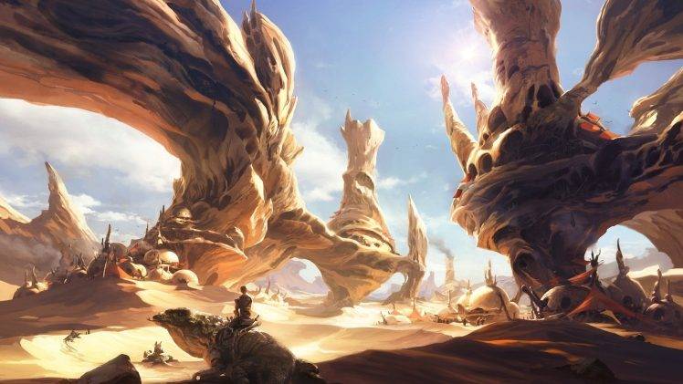 artwork, Desert, Planet, Sand, Landscape HD Wallpaper Desktop Background