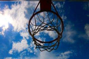 basketball, Clouds, Sky
