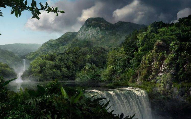 waterfall, Mountain, Landscape HD Wallpaper Desktop Background