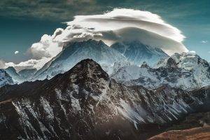 nature, Landscape, Mountain, Clouds, Hill, Nepal, Himalayas, Snowy Peak