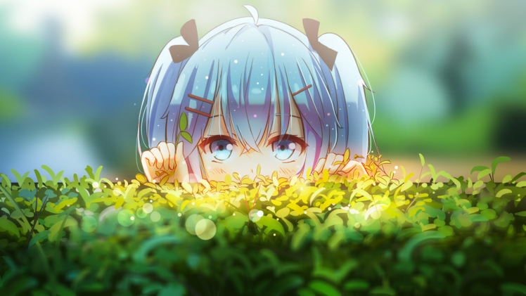 bokeh, Anime Girls, Twintails, Hatsune Miku, Vocaloid, Manga HD Wallpaper Desktop Background