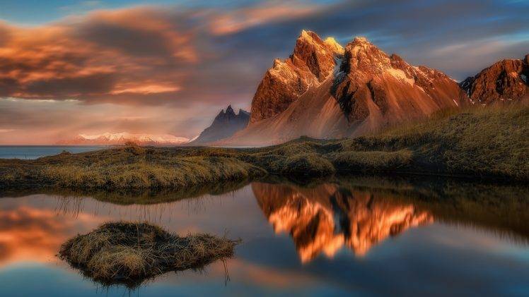 mountain, Reflection, Lake, Water, Clouds, Landscape, Nature HD Wallpaper Desktop Background