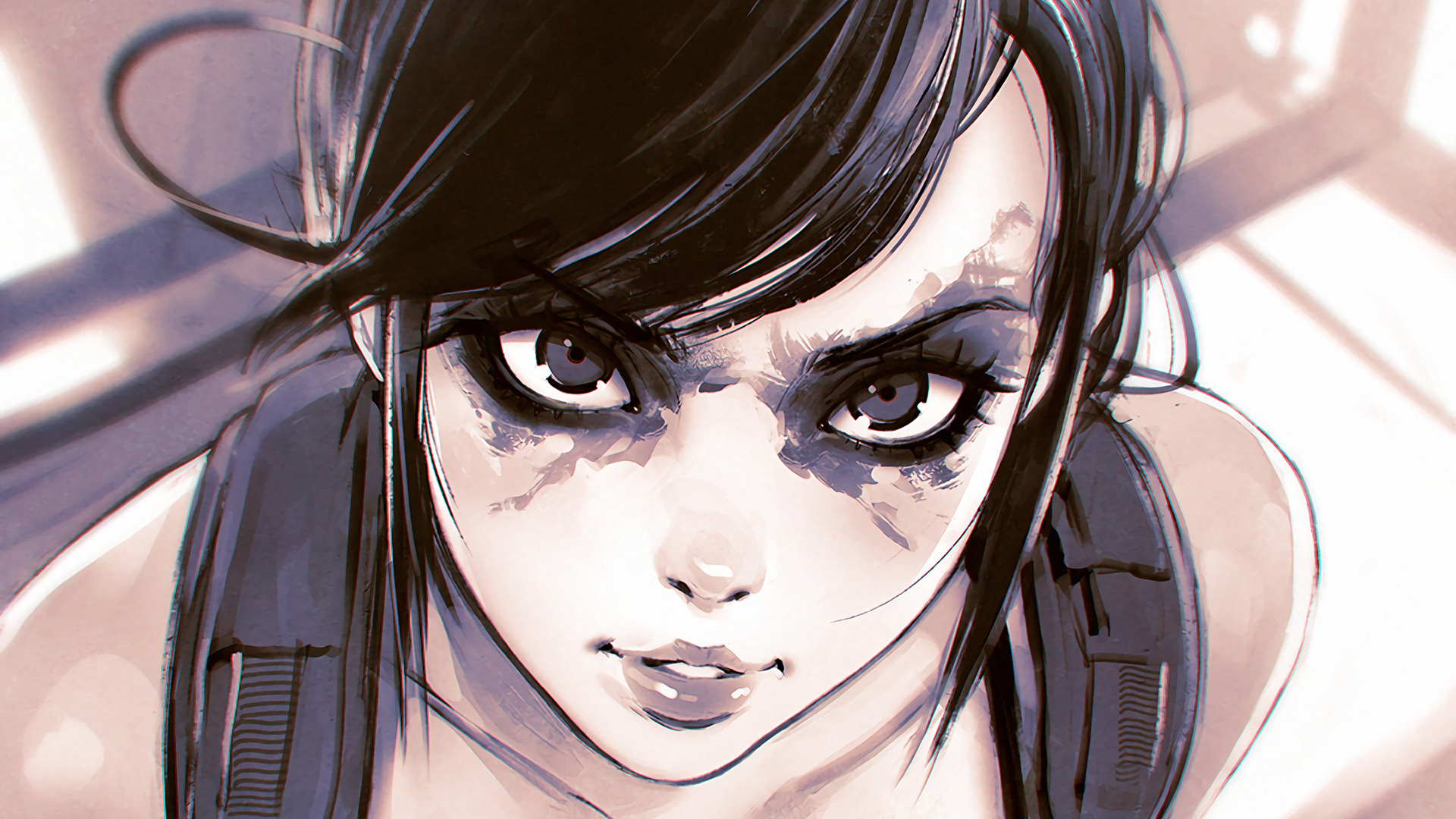 Quiet Video Games Brunette Gray Eyes 2D Fan Art 