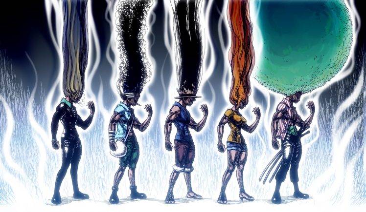 One Piece, Anime, Roronoa Zoro, Nami, Monkey D. Luffy, Usopp, Sanji, Hunter X Hunter, Crossover HD Wallpaper Desktop Background