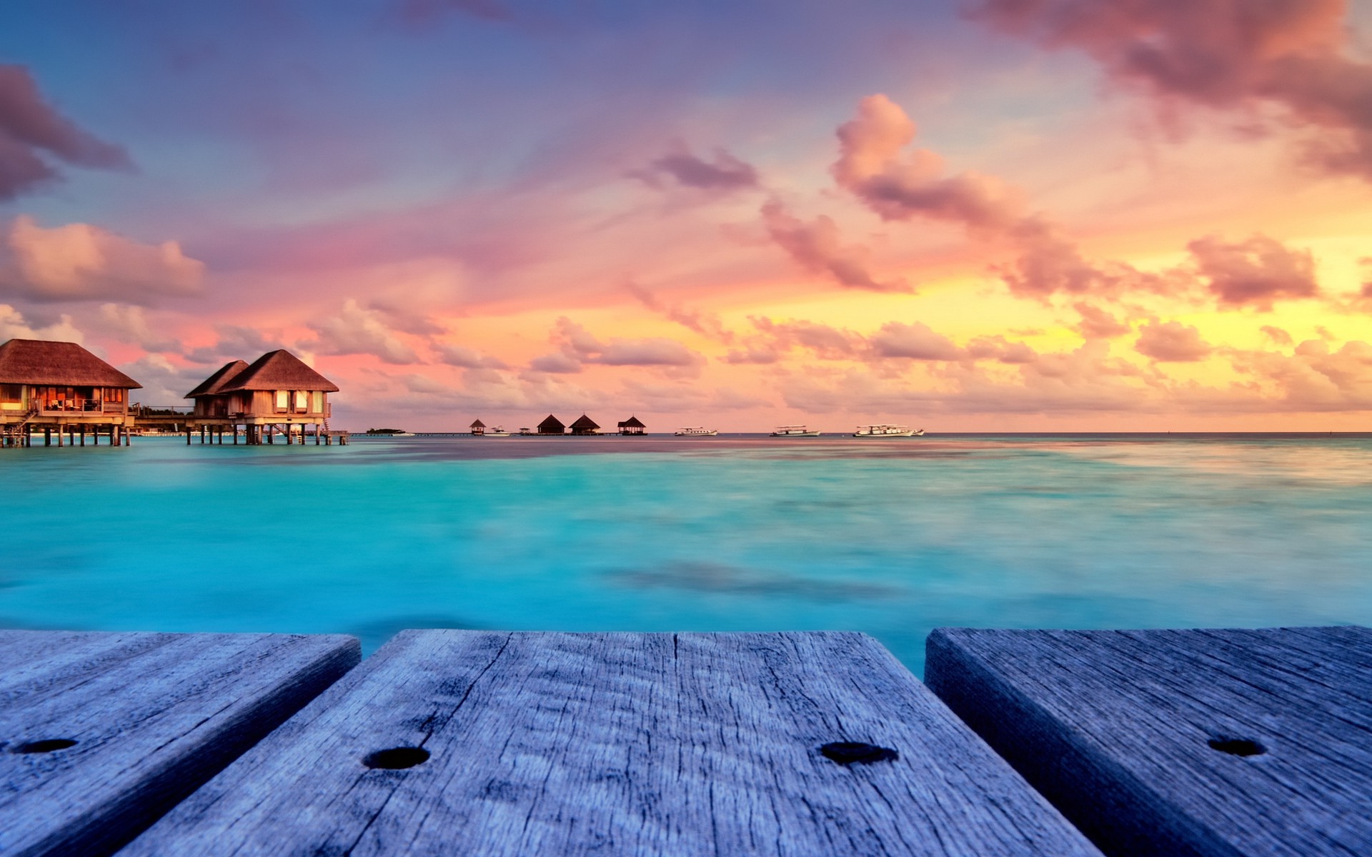 tropical, Beach, Nature, Sunset, Landscape, Bungalow, Maldives, Resort ...