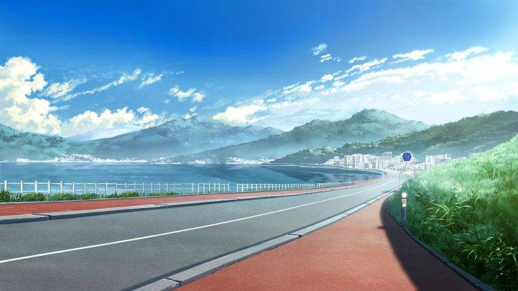 landscape, Clouds, Road, Grisaia No Kajitsu HD Wallpaper Desktop Background
