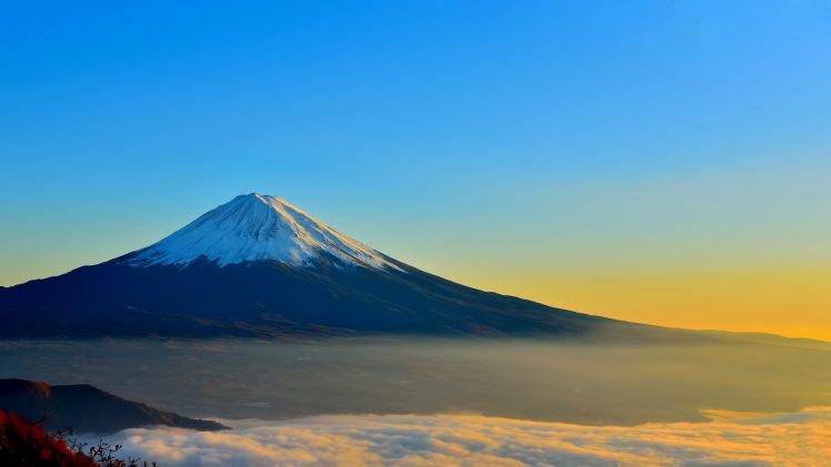 landscape, Mount Fuji, Japan, Mist, Sunrise HD Wallpaper Desktop Background