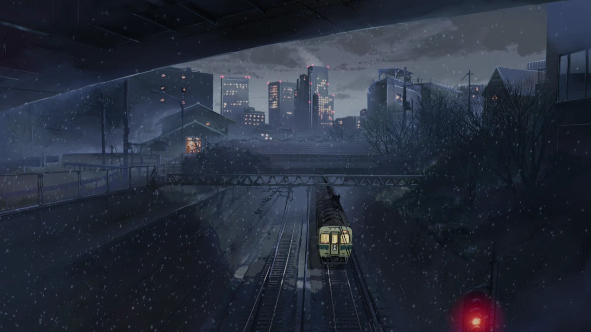 train, Night, City, Anime, 5 Centimeters Per Second ...