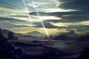 artwork, Fantasy Art, Sun, Asteroid, Landscape