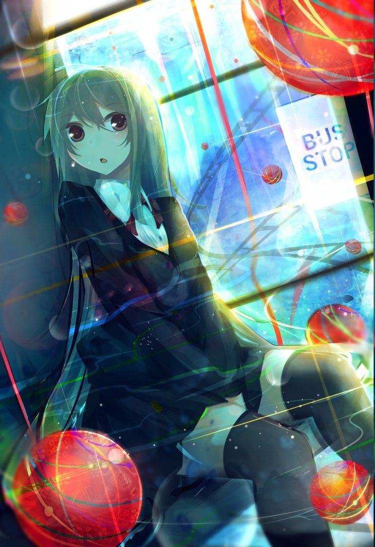 thigh highs, Original Characters, Anime Girls, Anime HD Wallpaper Desktop Background