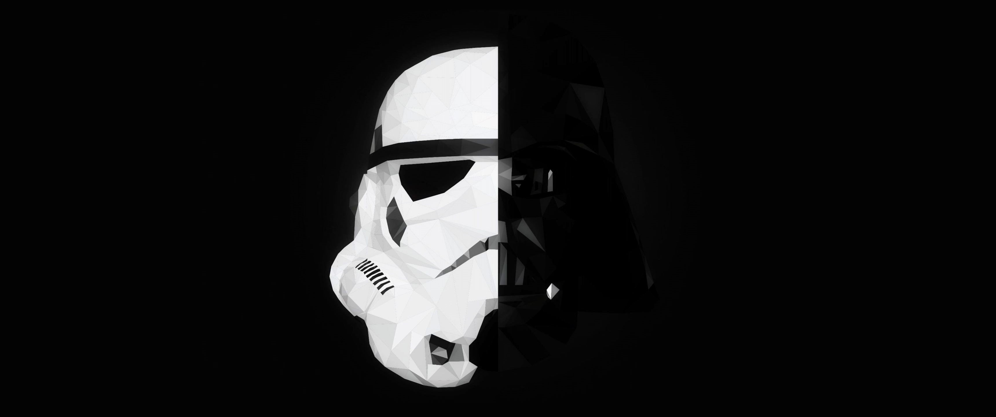 Star Wars, Stormtrooper, Darth Vader, Mask, Splitting, Minimalism