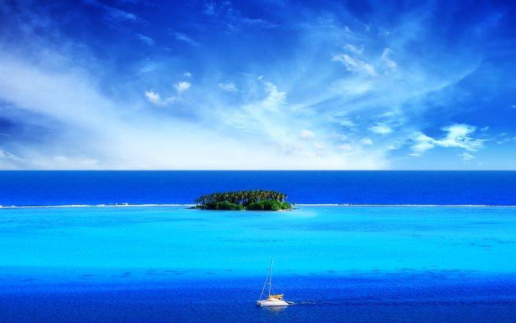 nature, Landscape, Island, Blue, Deserted Island HD Wallpaper Desktop Background