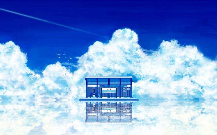 sky, Abstract, Alone, Anime Girls HD Wallpaper Desktop Background
