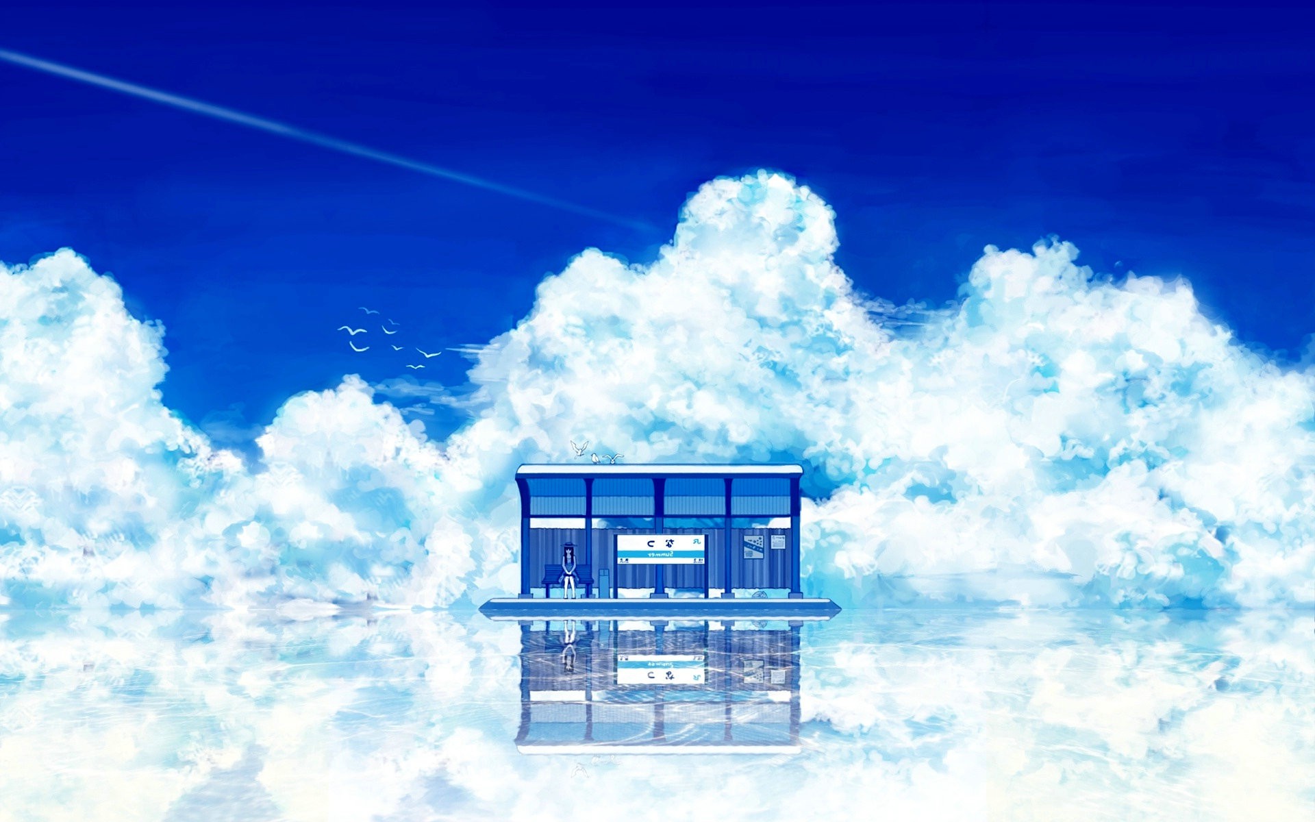 sky, Abstract, Alone, Anime Girls Wallpapers HD / Desktop