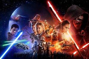 Star Wars, Star Wars: Episode VII   The Force Awakens, Kylo Ren, Han Solo, BB 8, Chewbacca, Captain Phasma, R2 D2, C 3PO, Luke Skywalker, Stormtrooper, Millennium Falcon, X wing, TIE Fighter, Lightsaber, Jedi, Sith