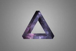 abstract, Space, Triangle, Optical Illusion, Penrose Triangle, Stars