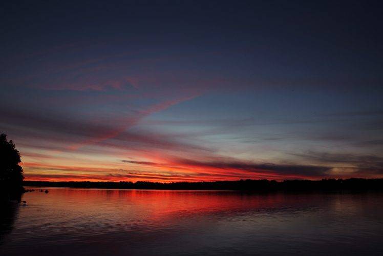 sunset, Lake, Nature, Sweden, Landscape HD Wallpaper Desktop Background