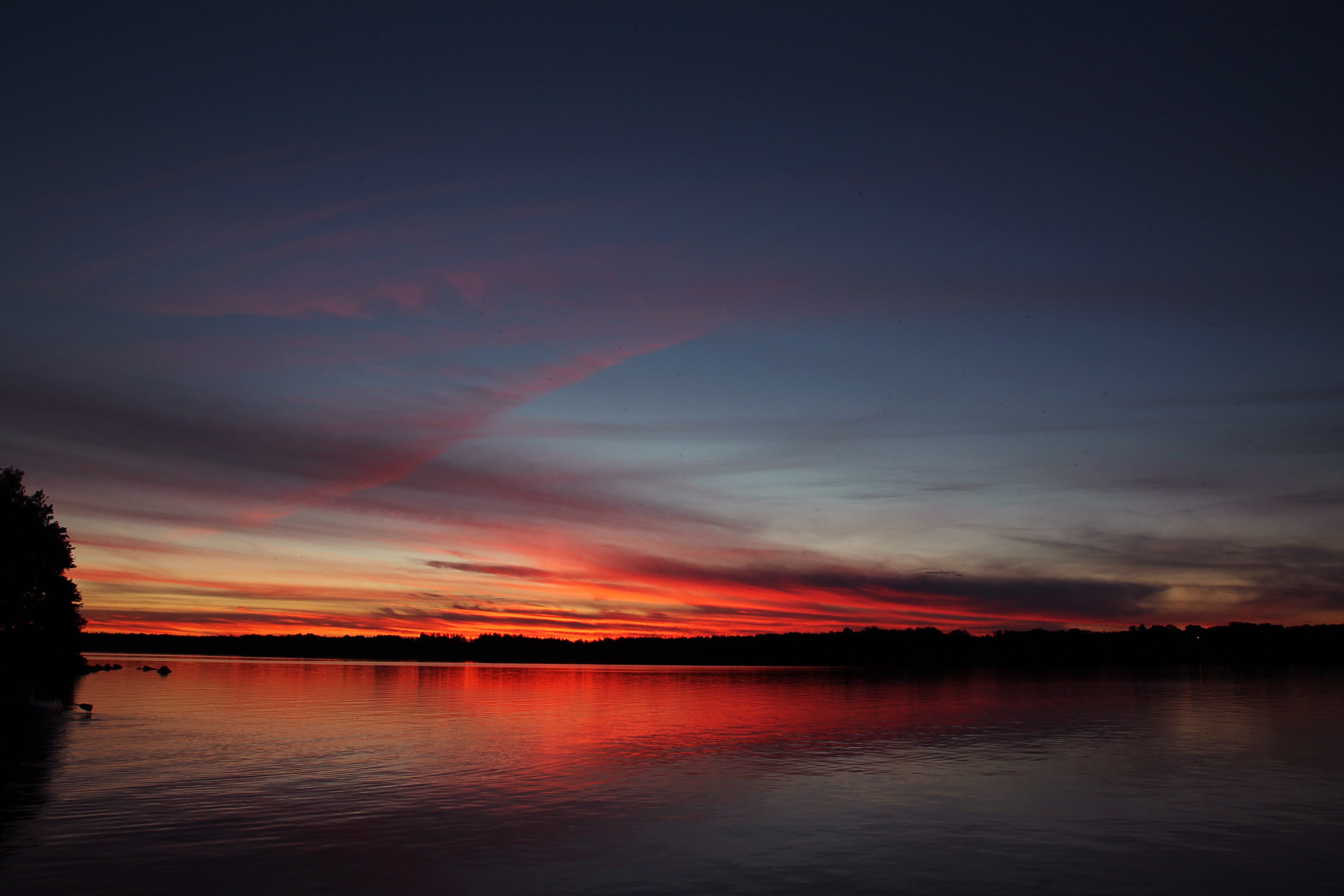 sunset, Lake, Nature, Sweden, Landscape Wallpaper