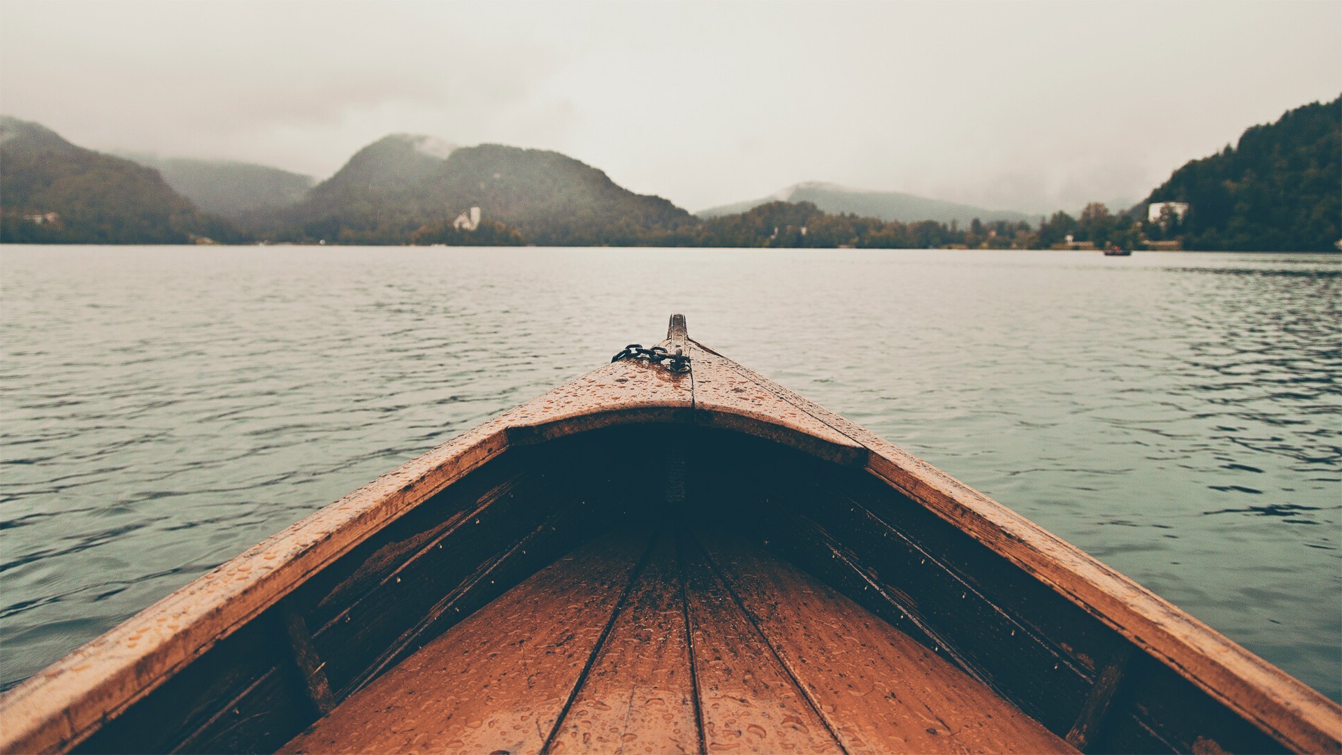 landscape, lake, boat wallpapers hd / desktop and mobile