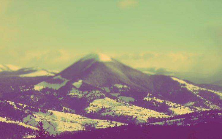 mountain, Landscape, Snow, Depth Of Field HD Wallpaper Desktop Background