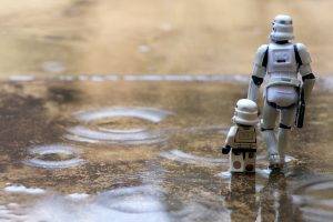 Star Wars, Stormtrooper, LEGO, Rain, Pond
