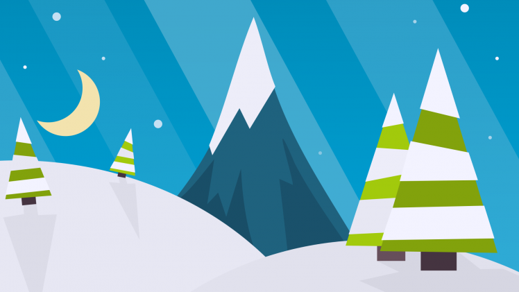 Christmas, Winter, Minimalism, Night HD Wallpaper Desktop Background