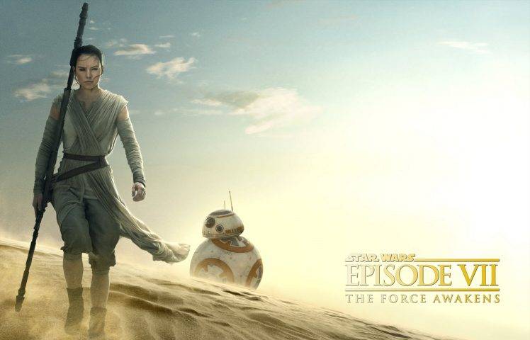 Star Wars, Daisy Ridley, BB 8, Star Wars: Episode VII   The Force Awakens HD Wallpaper Desktop Background