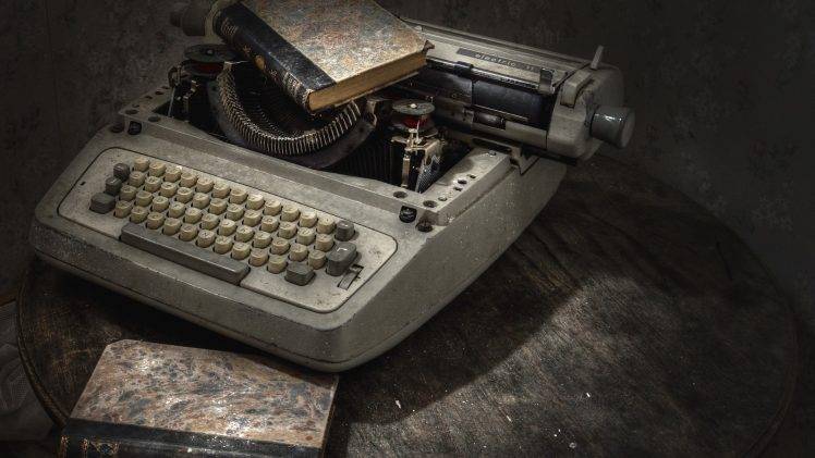 typewriters, Vintage, Books, Table, Walls, Old, Keyboards HD Wallpaper Desktop Background