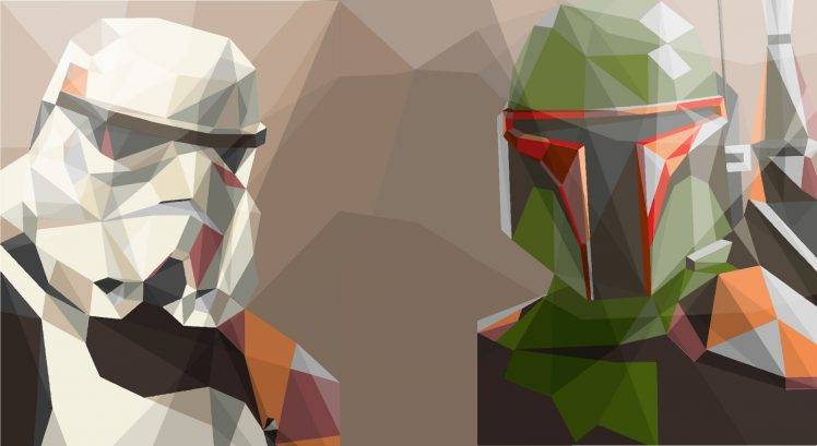 Star Wars, Boba Fett, Stormtrooper, Low Poly HD Wallpaper Desktop Background