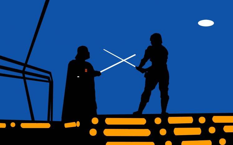 Star Wars, Minimalism, Darth Vader, Luke Skywalker, Fighting, Lightsaber HD Wallpaper Desktop Background