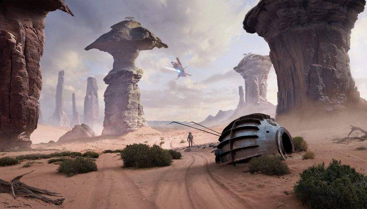 landscape, Star Wars, Spaceship HD Wallpaper Desktop Background