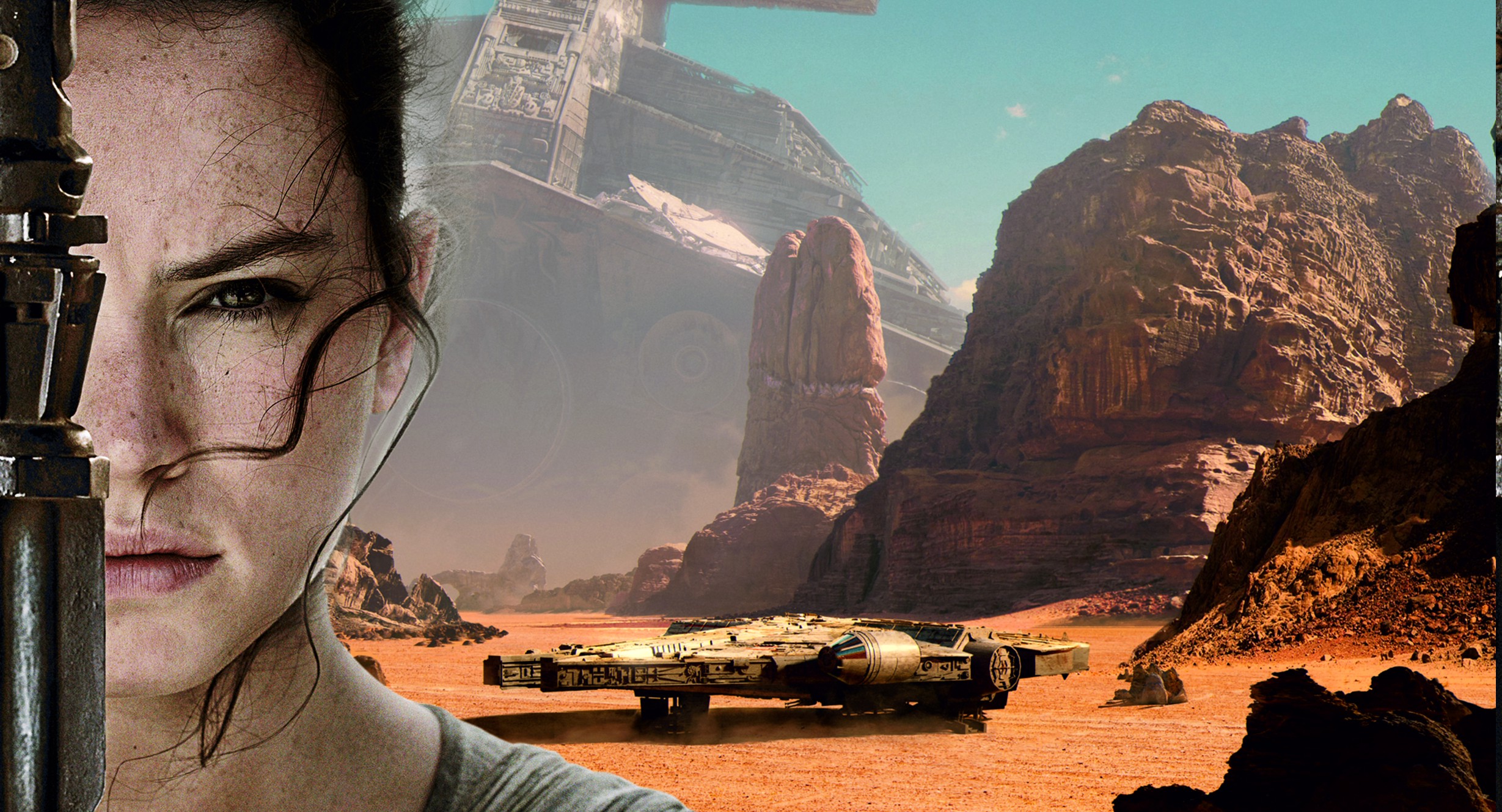 Star Wars: Episode VII   The Force Awakens, Daisy Ridley, Millennium Falcon Wallpaper