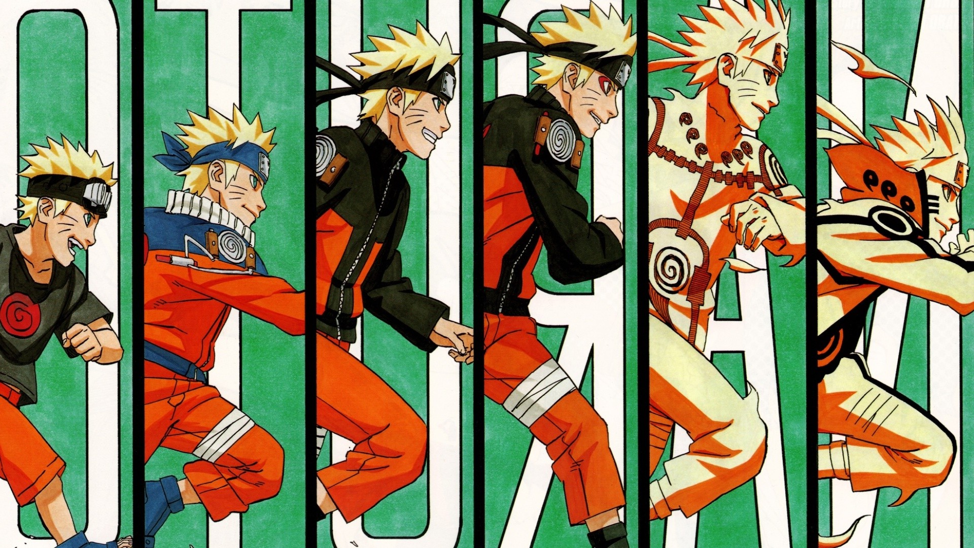 anime, Uzumaki Naruto, Naruto Shippuuden, Panels, Running, Evolution