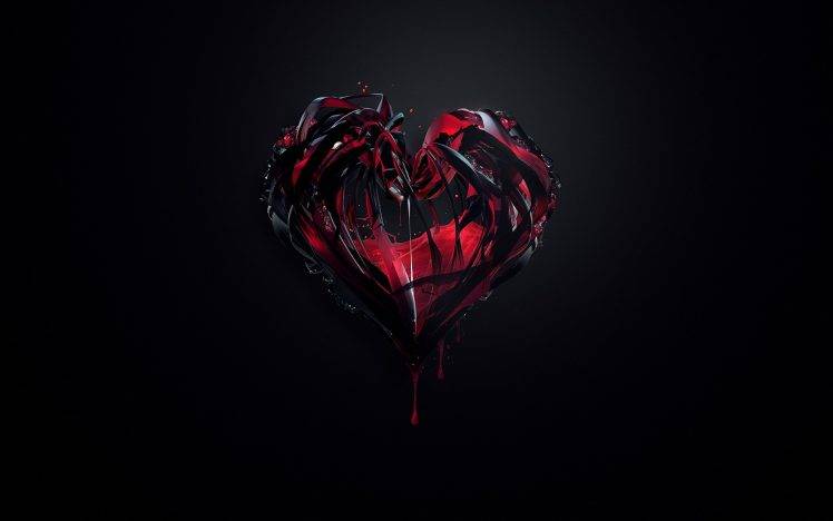heartbeat, Dark, Crystal, Blood, Anime, Hearts, Simple Background,  Abstract, Digital Art, Liquid, Justin Maller Wallpapers HD / Desktop and  Mobile Backgrounds
